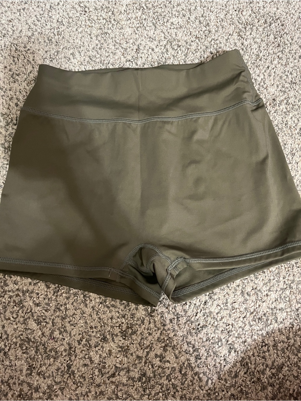 SHEIN Olive High-Rise Bike Shorts